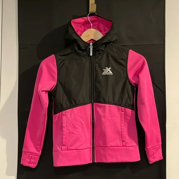 ZeroXposur Girls Pink & Black Hooded Jacket - Size 7/8 - Picture 1 of 7